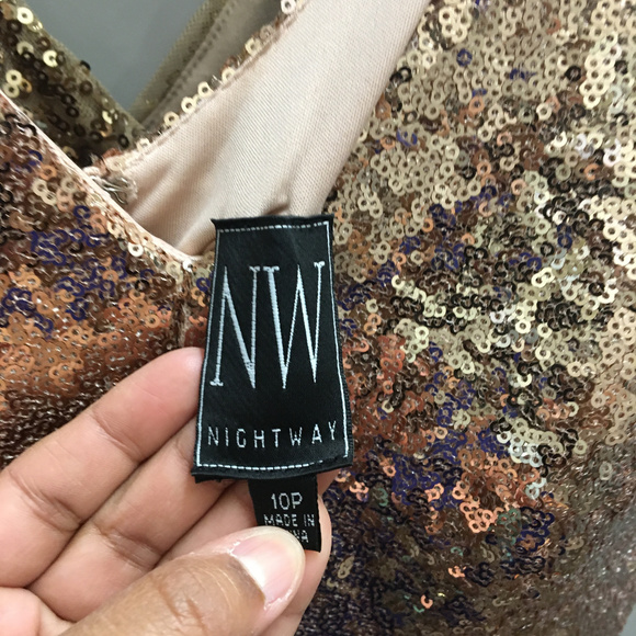 Champagne (Rosegold) Sequin Long Dress - Picture 2 of 6